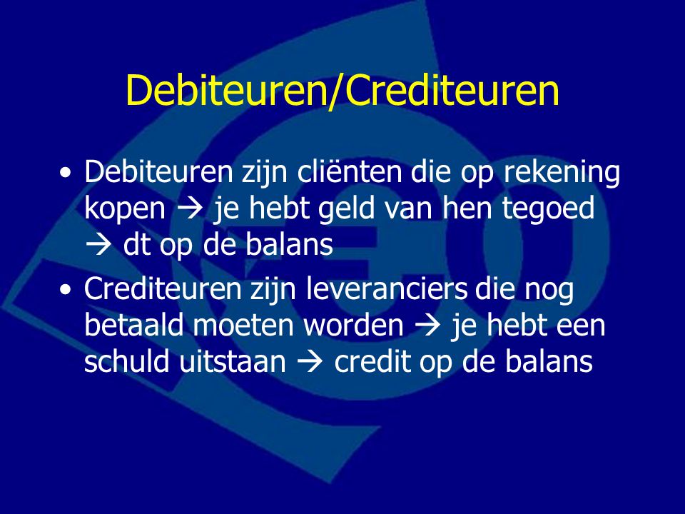 Debiteuren/Crediteuren