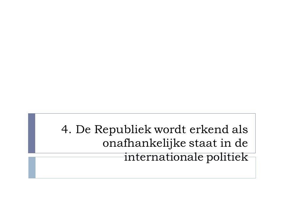 4. De Republiek wordt erkend als onafhankelijke staat in de internationale politiek