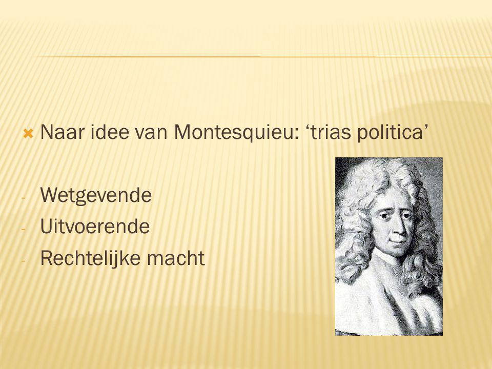 Naar idee van Montesquieu: ‘trias politica’