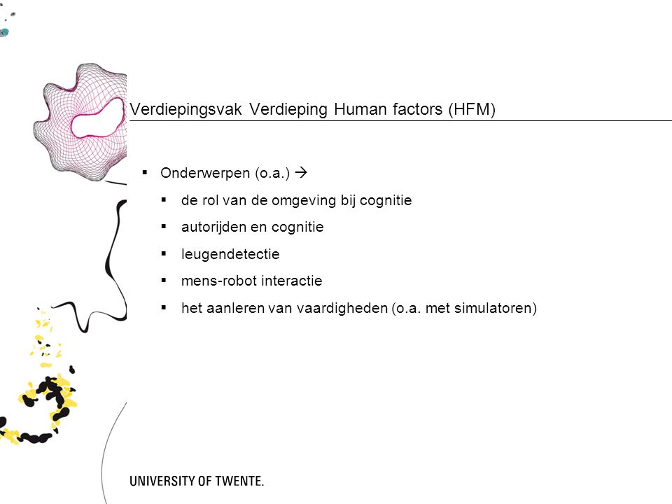 Verdiepingsvak Verdieping Human factors (HFM)