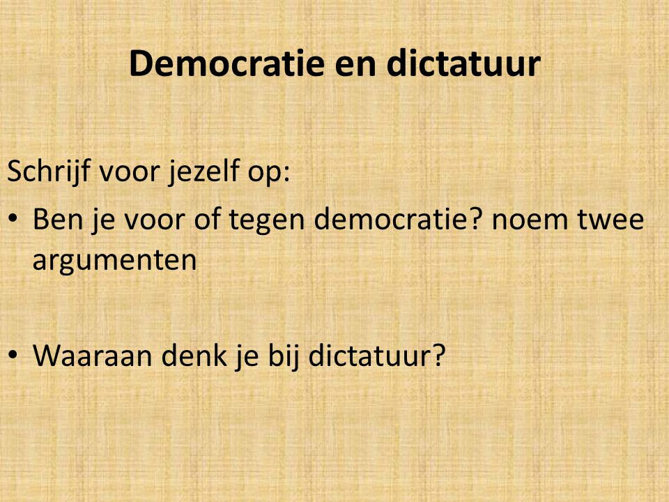 Democratie en dictatuur