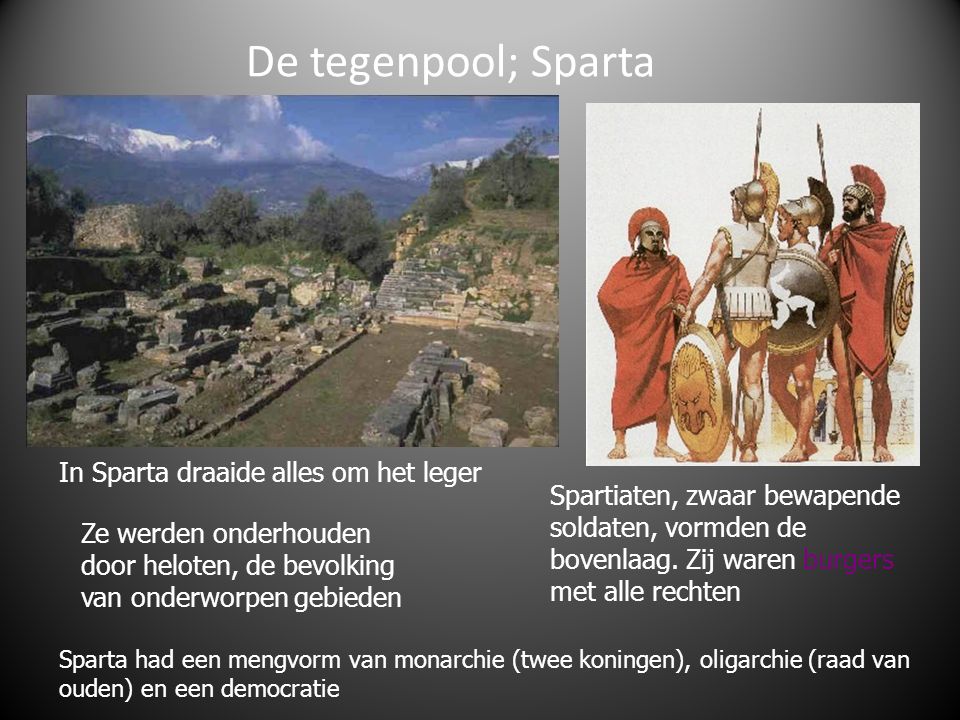 De tegenpool; Sparta In Sparta draaide alles om het leger