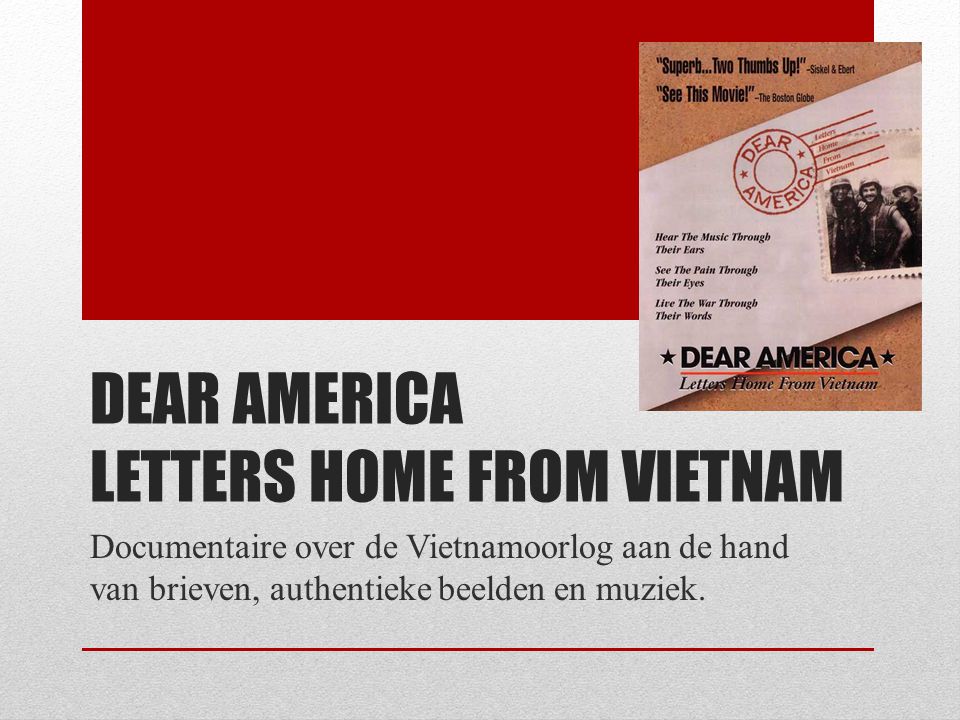 Dear America Letters home from Vietnam