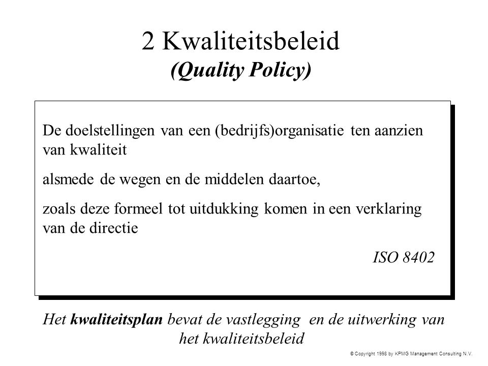2 Kwaliteitsbeleid (Quality Policy)