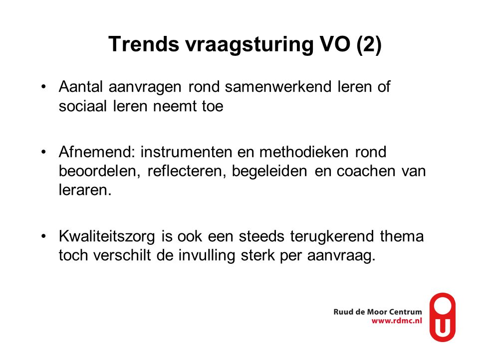 Trends vraagsturing VO (2)