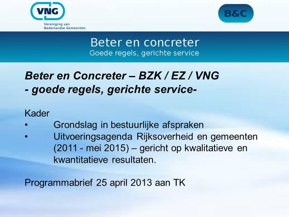 Beter en Concreter – BZK / EZ / VNG - goede regels, gerichte service-