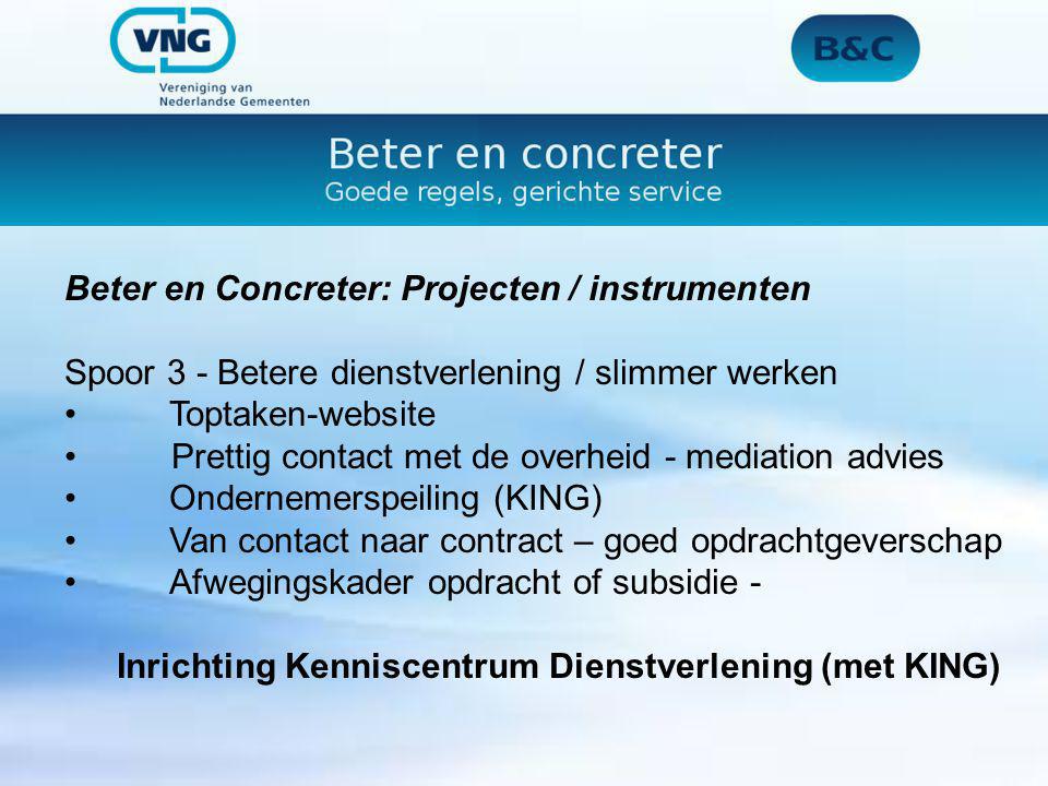 Beter en Concreter: Projecten / instrumenten