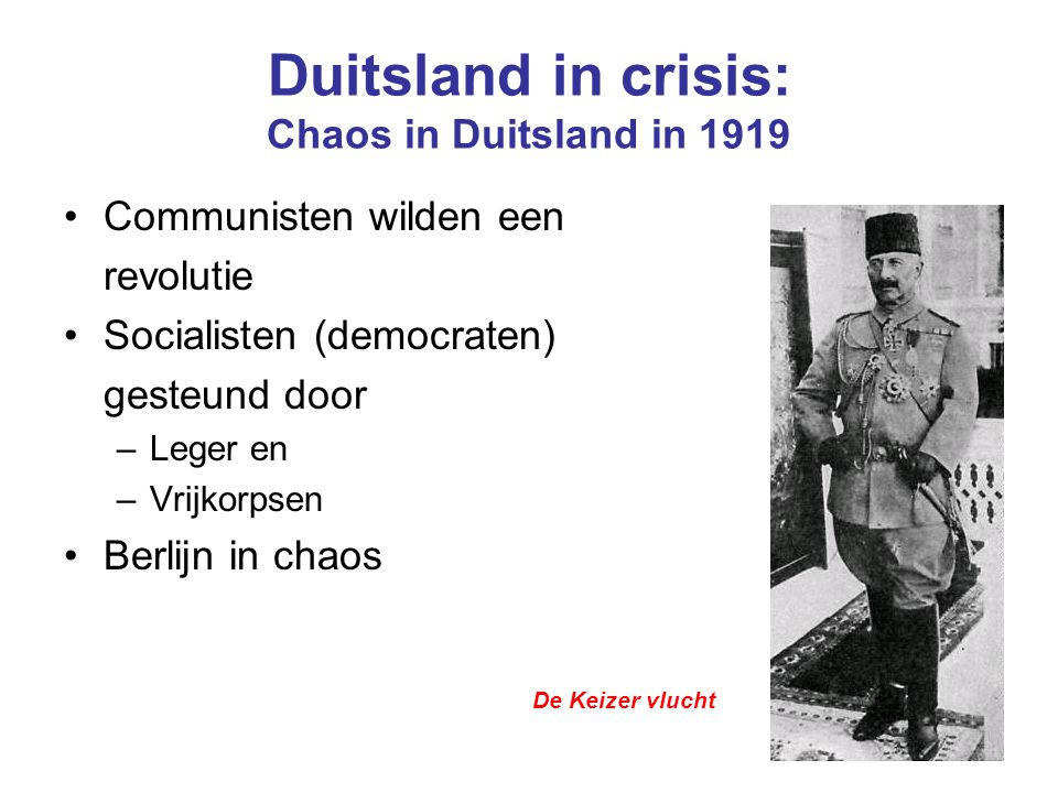 Duitsland in crisis: Chaos in Duitsland in 1919