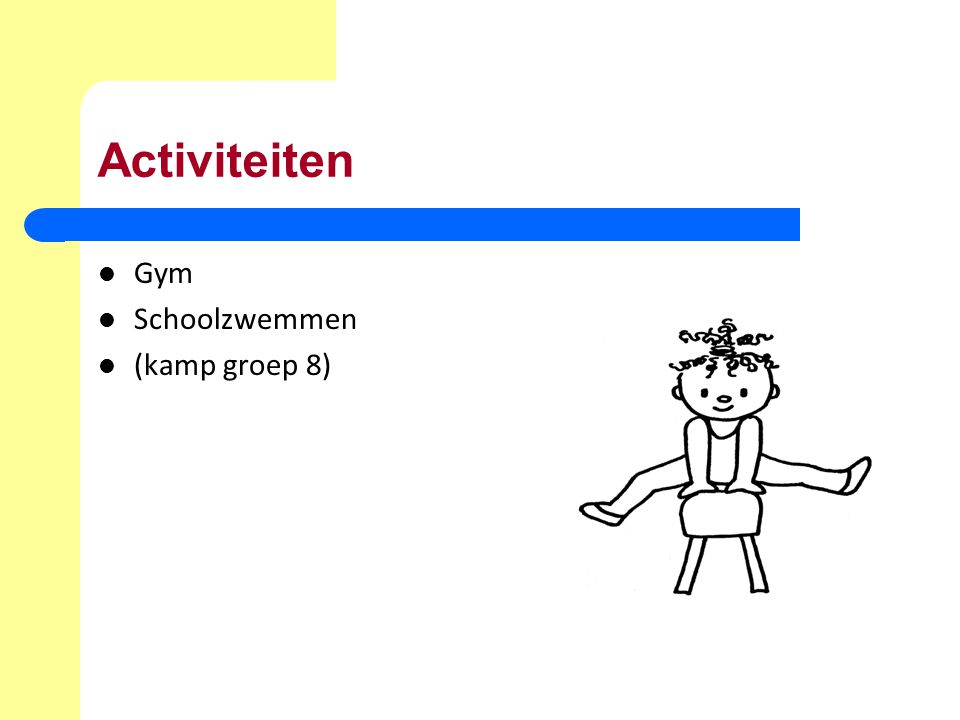 Activiteiten Gym Schoolzwemmen (kamp groep 8)