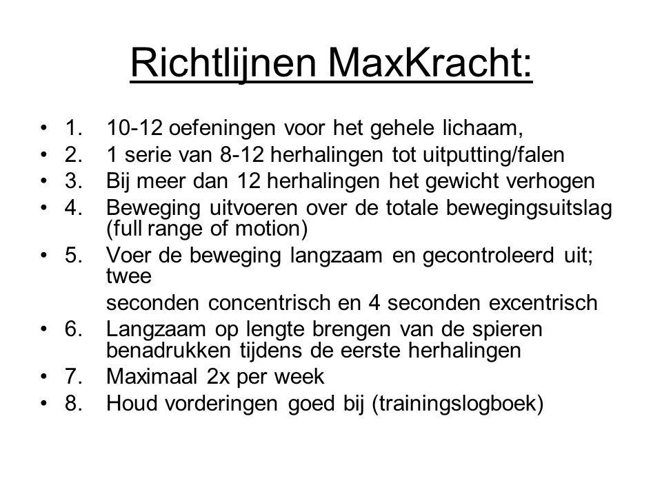 Richtlijnen MaxKracht: