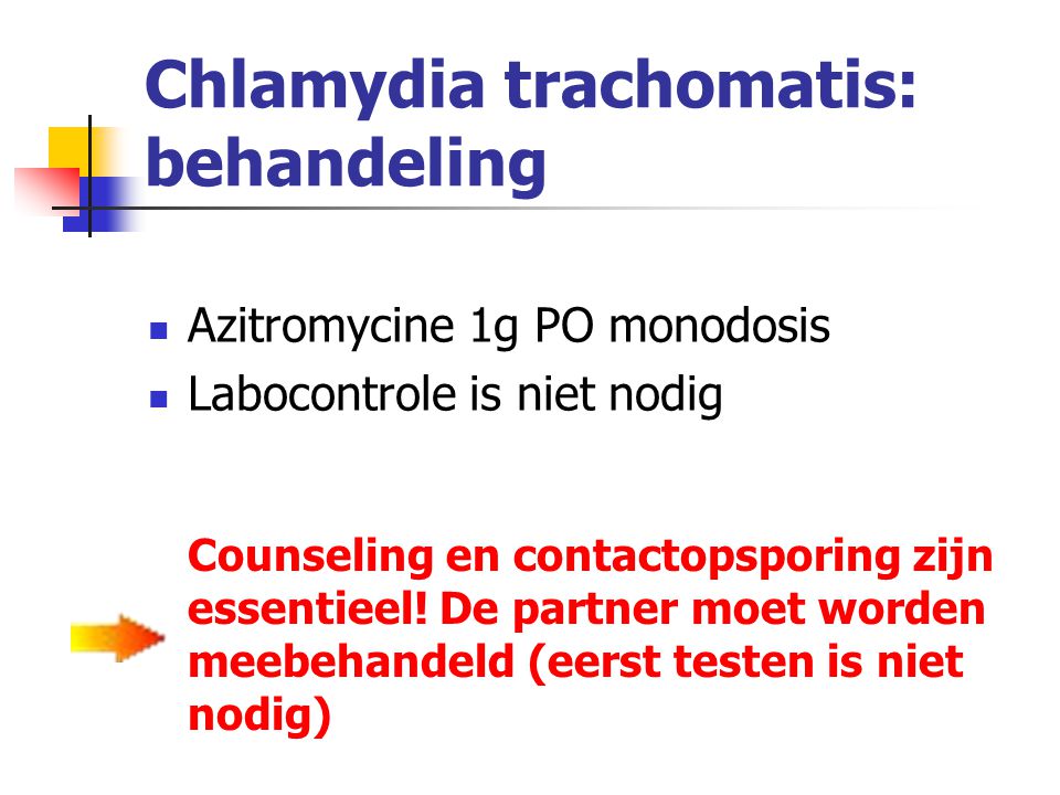 Chlamydia trachomatis: behandeling