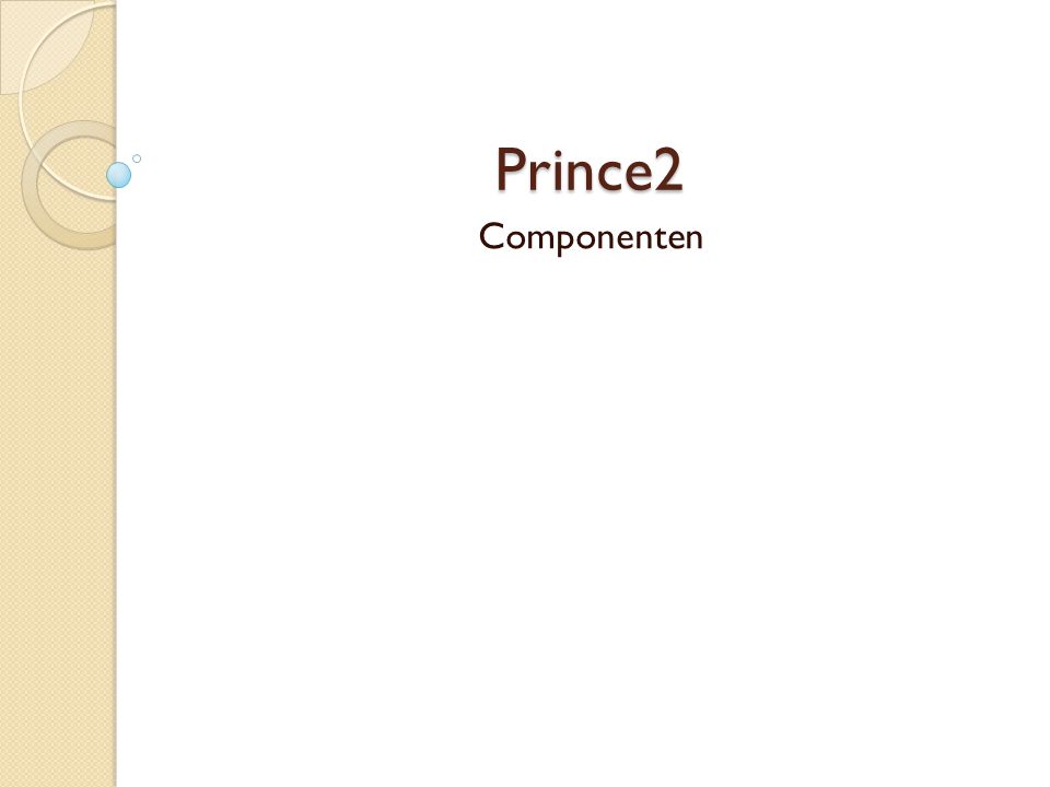 Prince2 Componenten