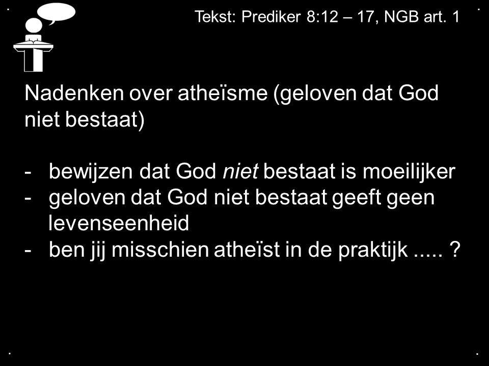 Nadenken over atheïsme (geloven dat God niet bestaat)