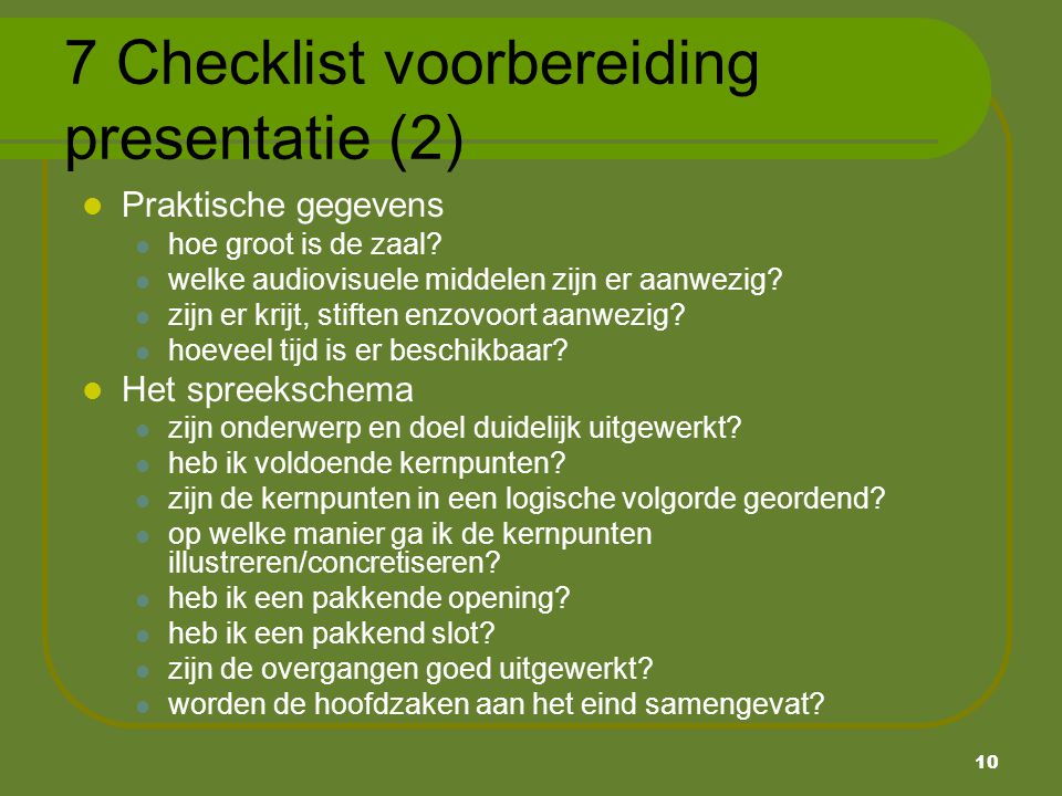 7 Checklist voorbereiding presentatie (2)