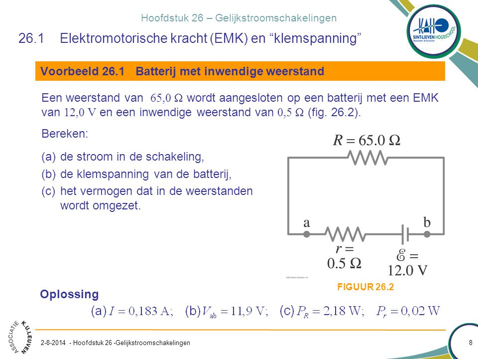 26.1 Elektromotorische kracht (EMK) en klemspanning