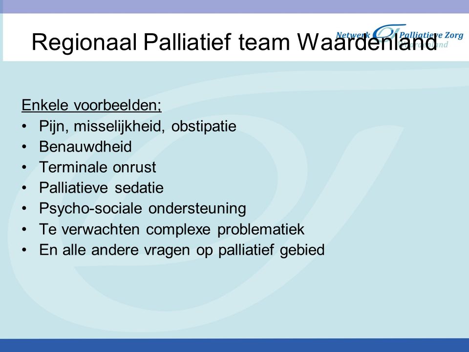 Regionaal Palliatief team Waardenland