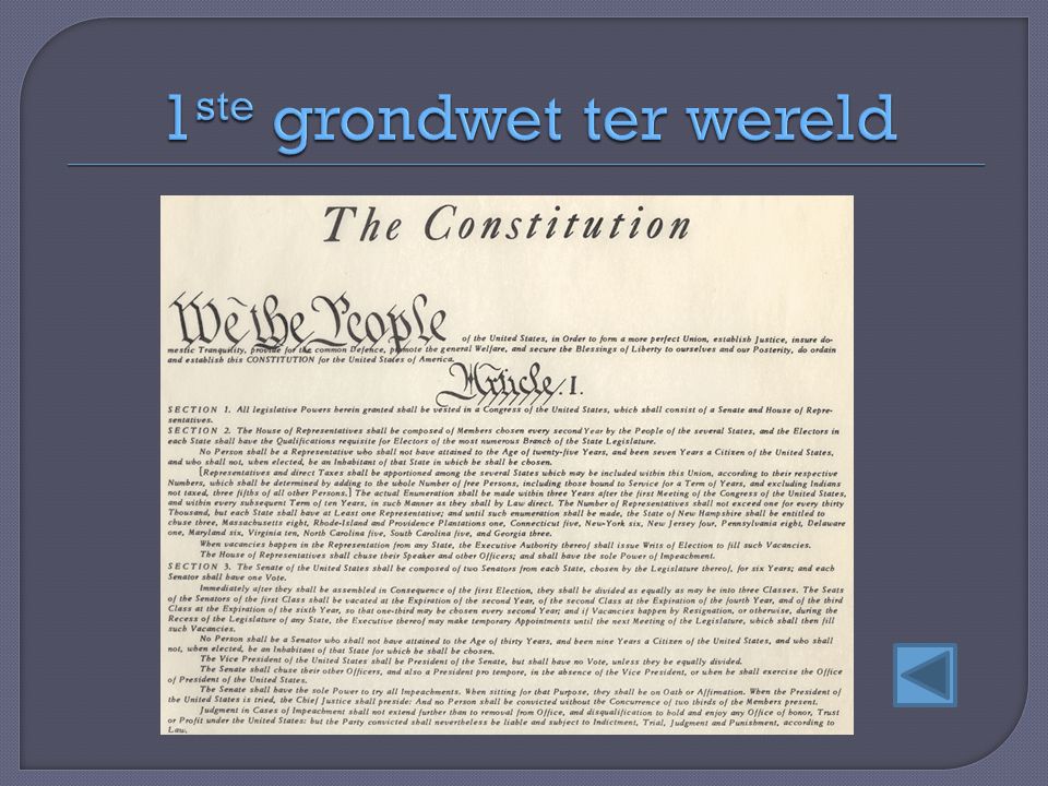 1ste grondwet ter wereld