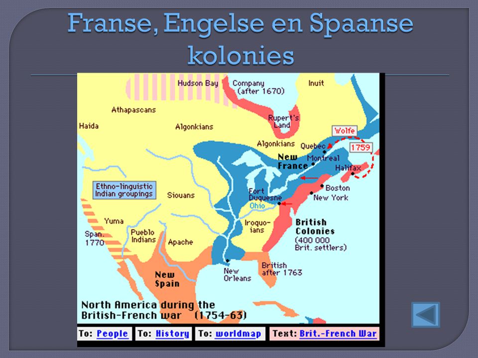 Franse, Engelse en Spaanse kolonies