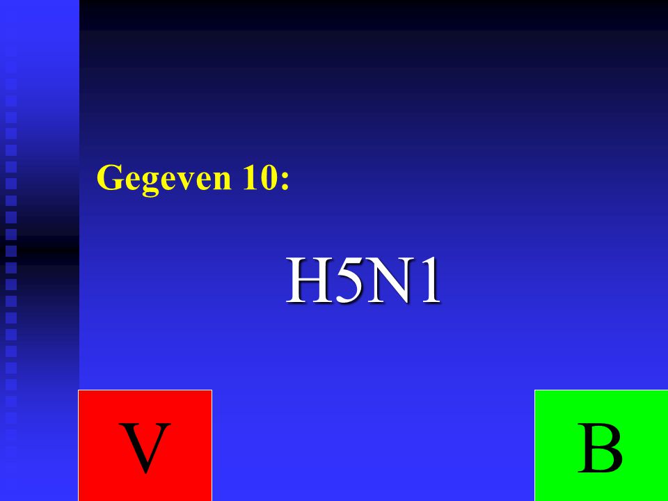 Gegeven 10: H5N1 V B