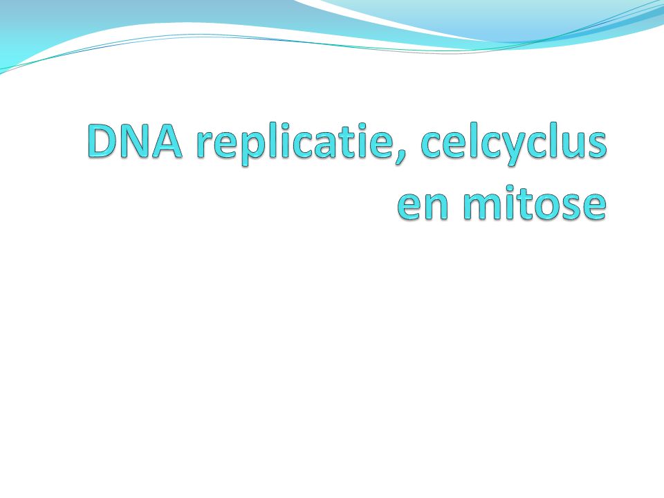 DNA replicatie, celcyclus en mitose