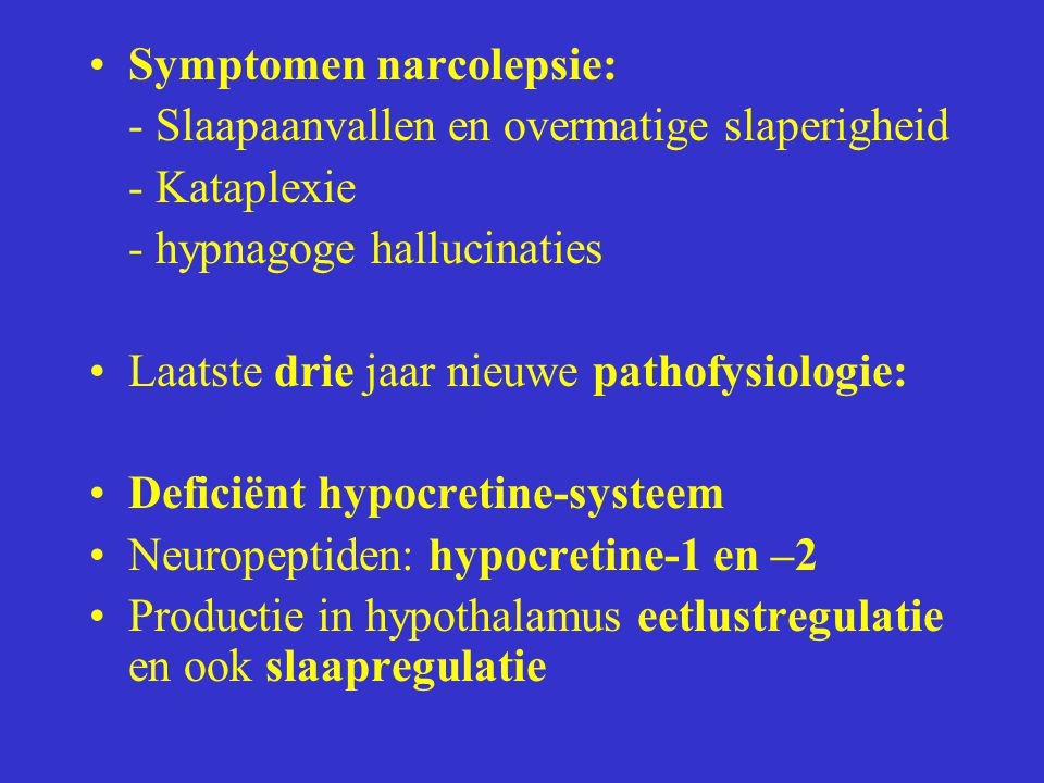 Symptomen narcolepsie: