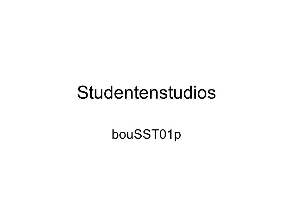 Studentenstudios bouSST01p