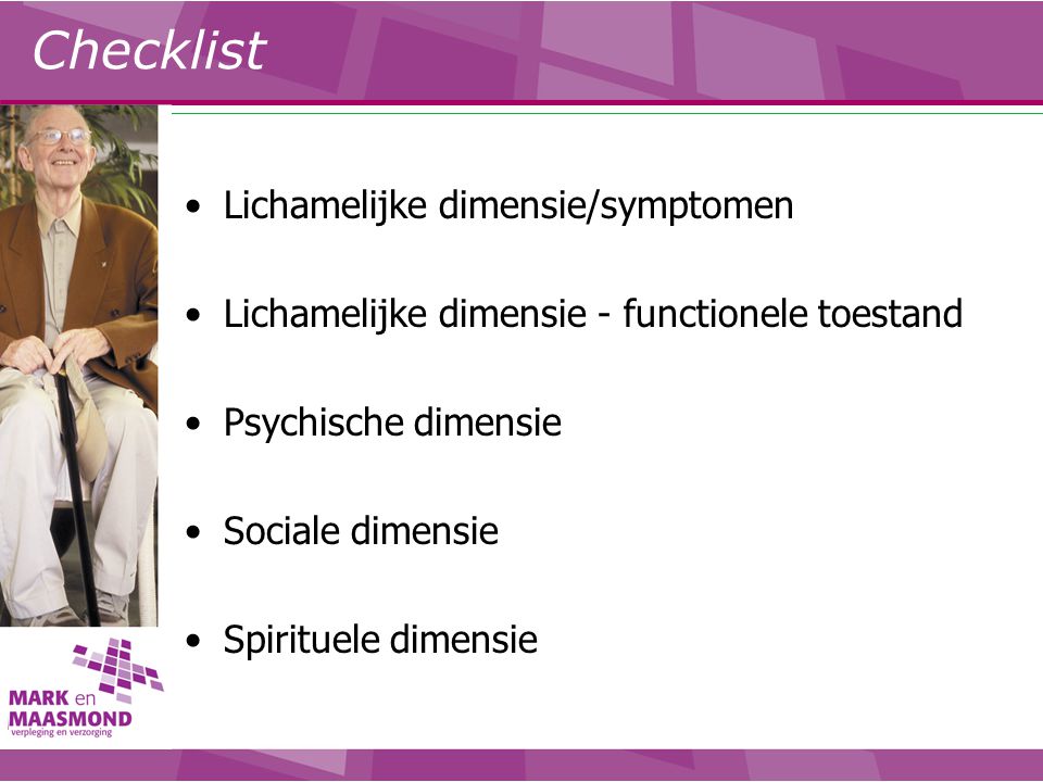 Checklist Lichamelijke dimensie/symptomen