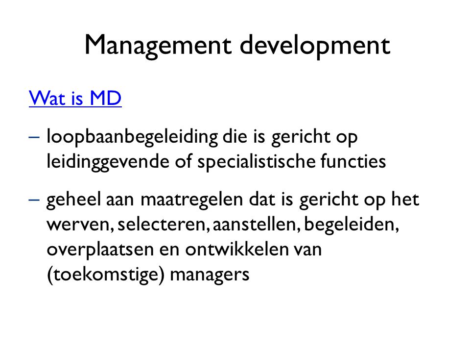 Management development