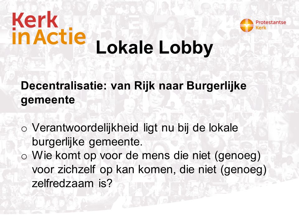Lokale Lobby Decentralisatie: van Rijk naar Burgerlijke gemeente
