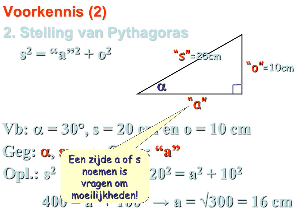 2. Stelling van Pythagoras