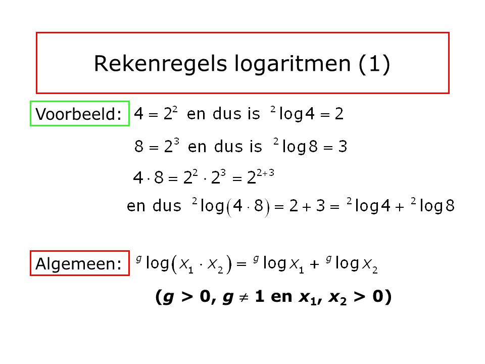 Rekenregels logaritmen (1)