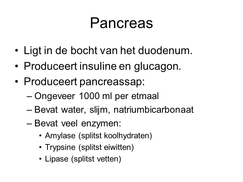 Pancreas Ligt in de bocht van het duodenum.