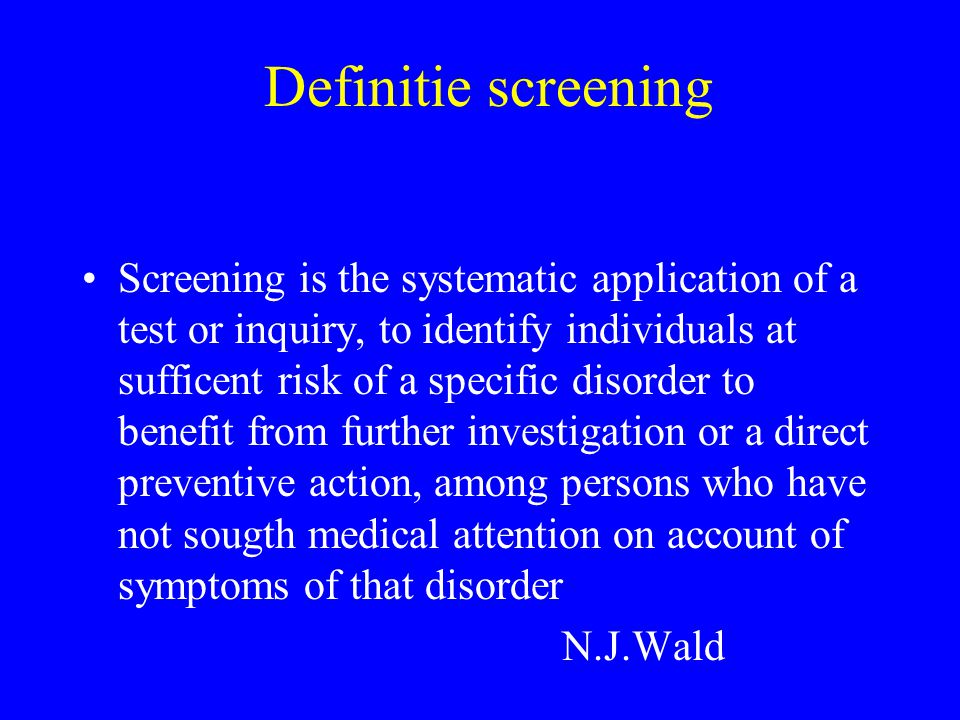 Definitie screening