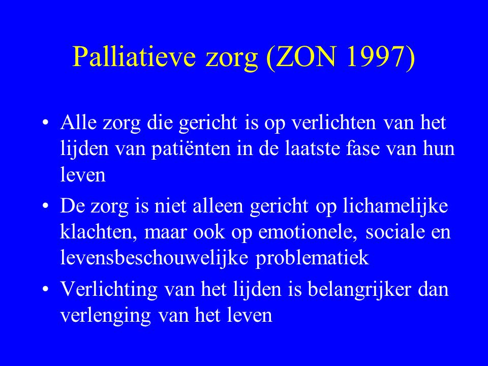 Palliatieve zorg (ZON 1997)