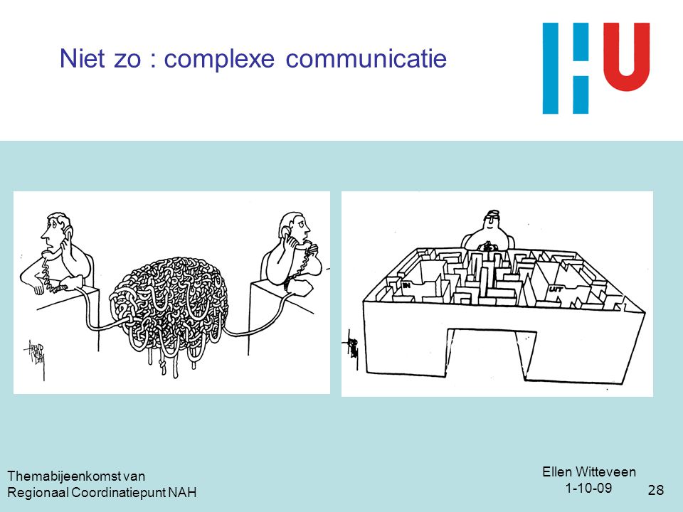Niet zo : complexe communicatie