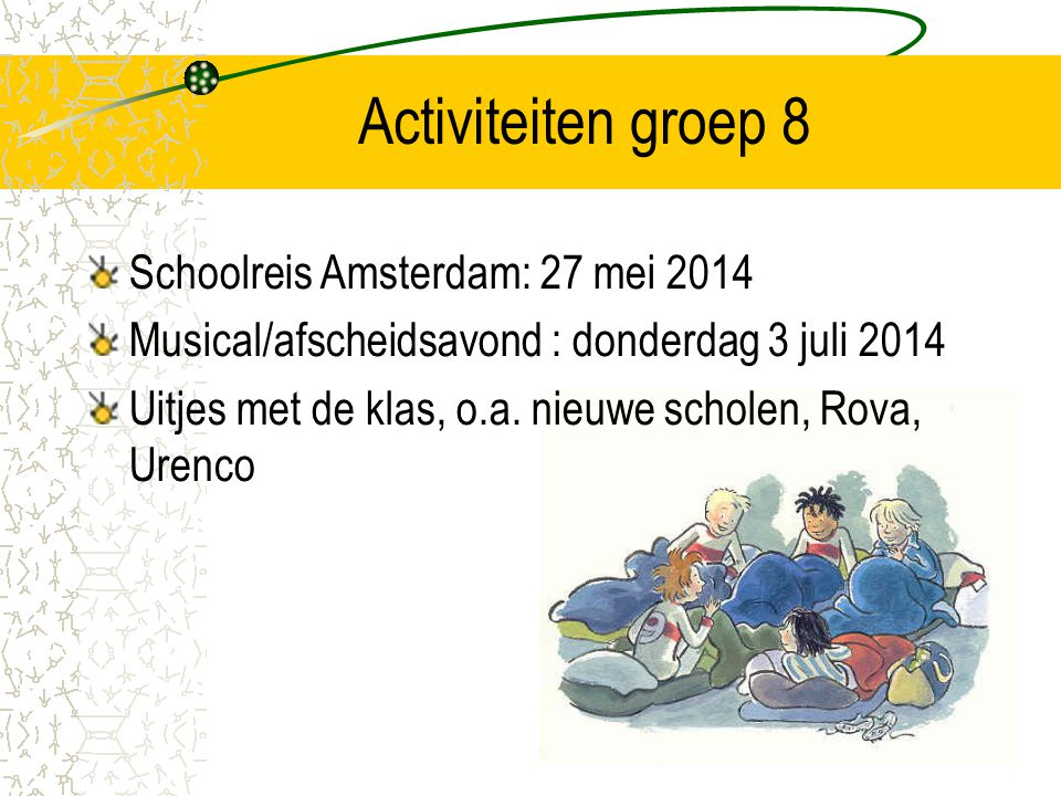 Activiteiten groep 8 Schoolreis Amsterdam: 27 mei 2014