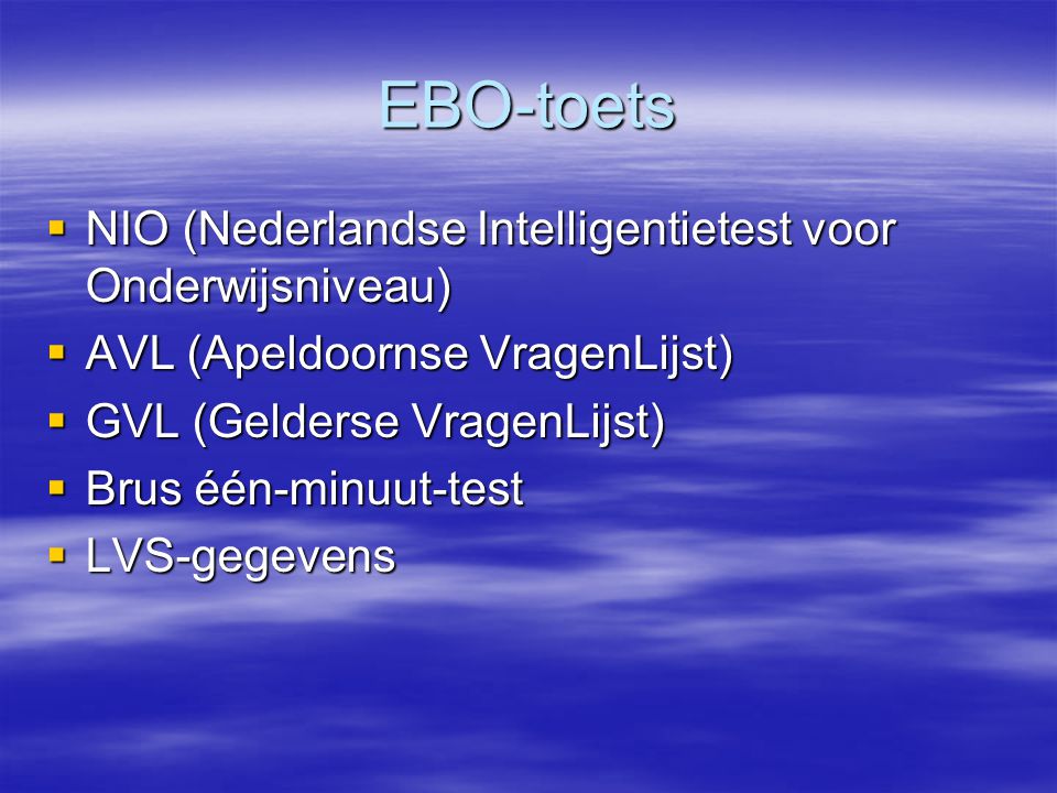 EBO-toets NIO (Nederlandse Intelligentietest voor Onderwijsniveau)