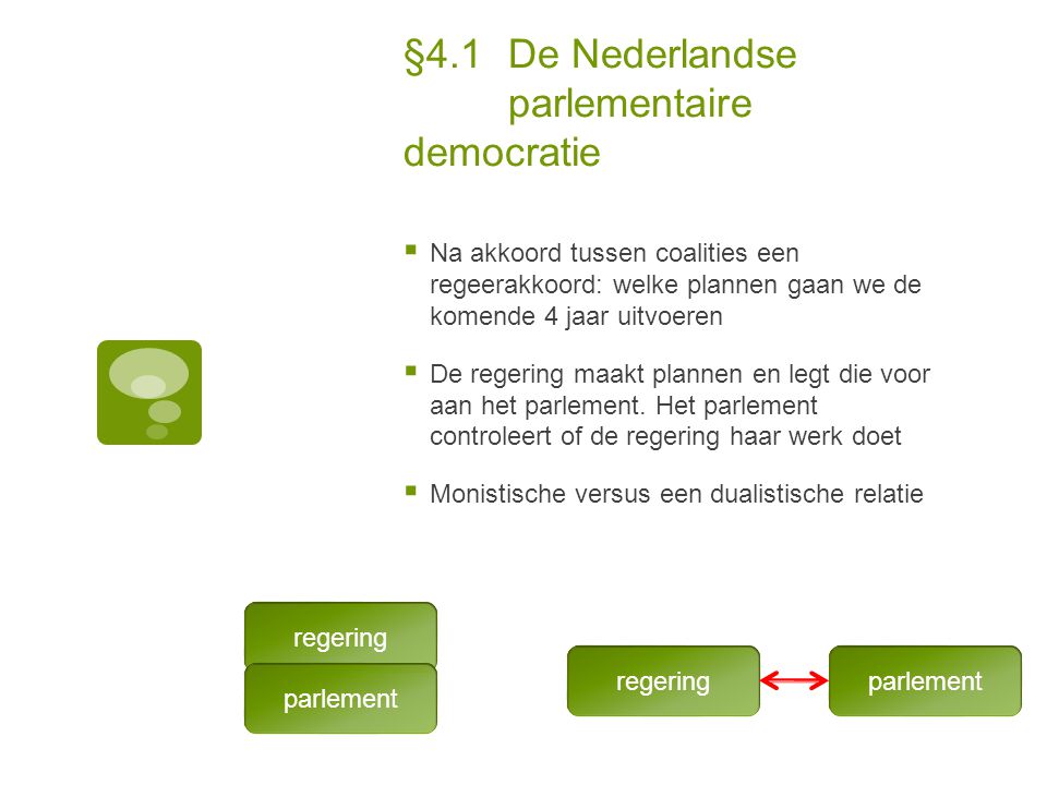 §4.1 De Nederlandse parlementaire democratie