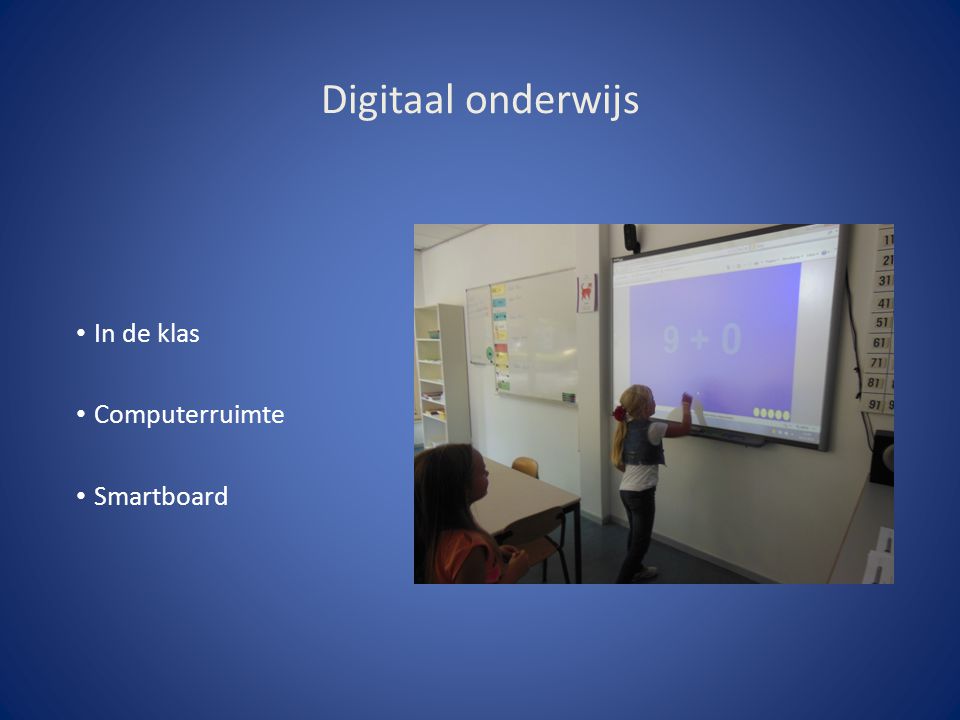 Digitaal onderwijs In de klas Computerruimte Smartboard