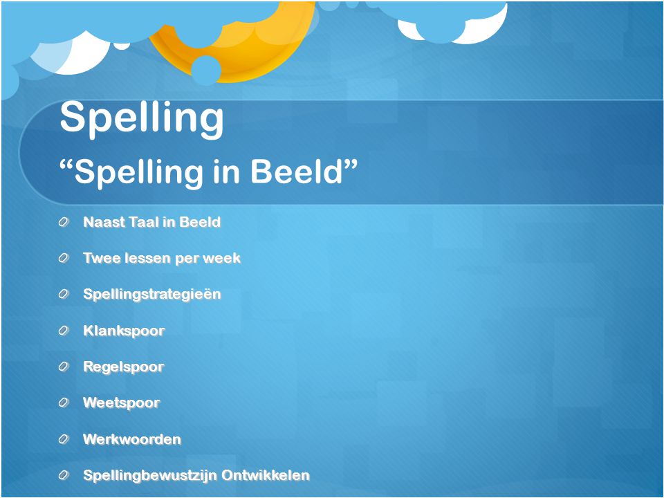 Spelling Spelling in Beeld