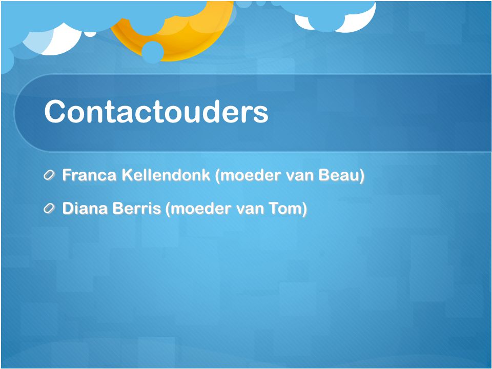 Contactouders Franca Kellendonk (moeder van Beau)