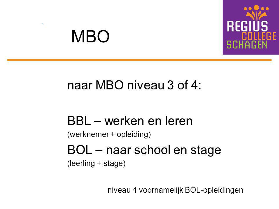 MBO naar MBO niveau 3 of 4: BBL – werken en leren