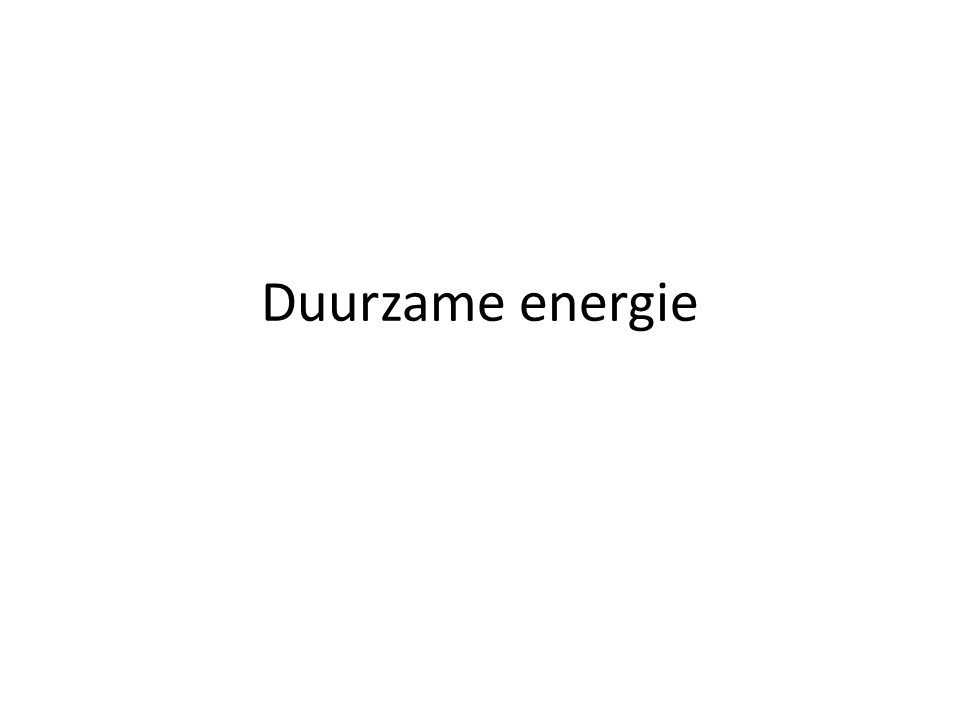 Duurzame energie