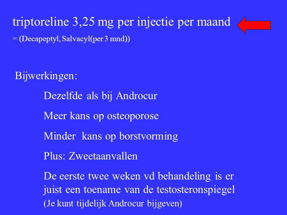 triptoreline 3,25 mg per injectie per maand