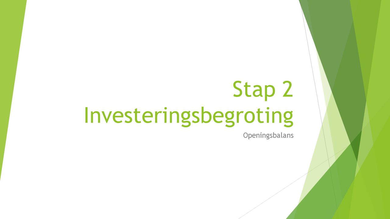 Stap 2 Investeringsbegroting