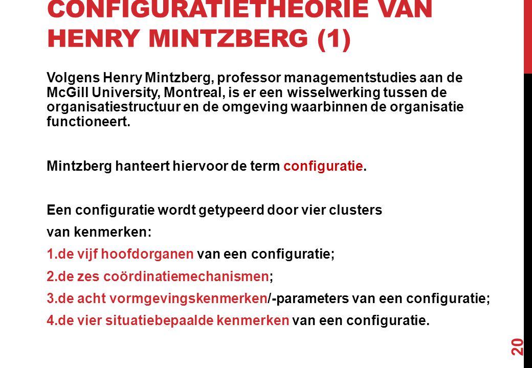 Configuratietheorie van Henry Mintzberg (1)