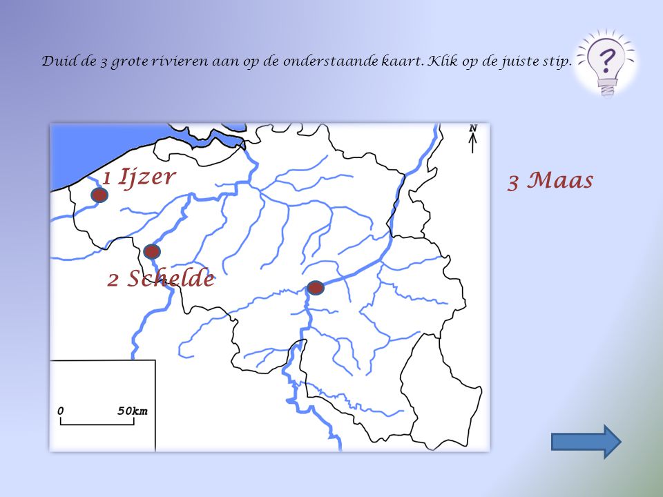 Duid de 3 grote rivieren aan op de onderstaande kaart