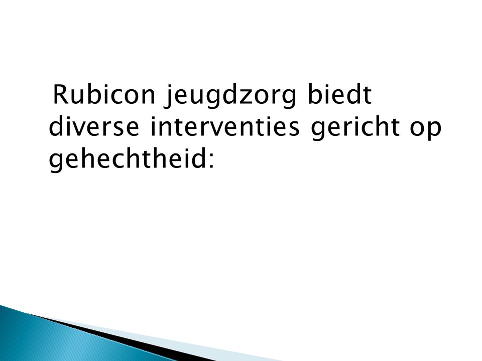 Rubicon jeugdzorg biedt diverse interventies gericht op gehechtheid: