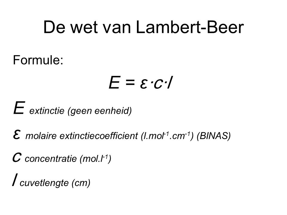 De wet van Lambert-Beer