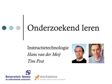 Instructietechnologie Hans van der Meij Tim Post